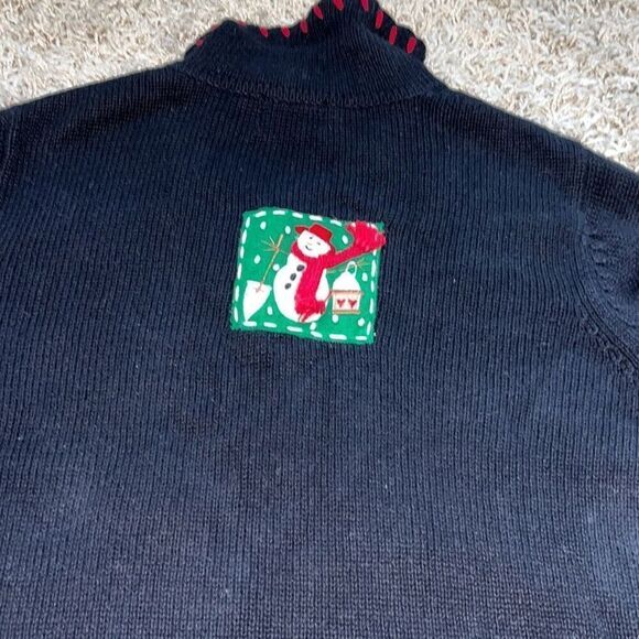 Design Originals Studio Joy Christmas Sweater Women's P/Medium Cardigan Elbow Pa - Picture 8 of 12